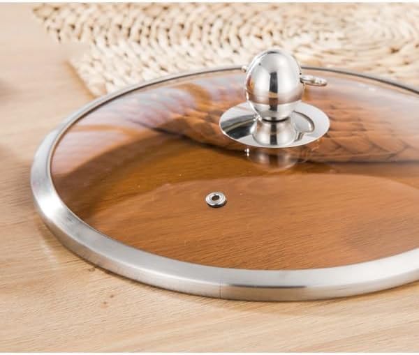 調理器具 JJ JJZXD 強化ガラス蓋付きテフロン加工鍋耐熱ハンドル付きアルミストック